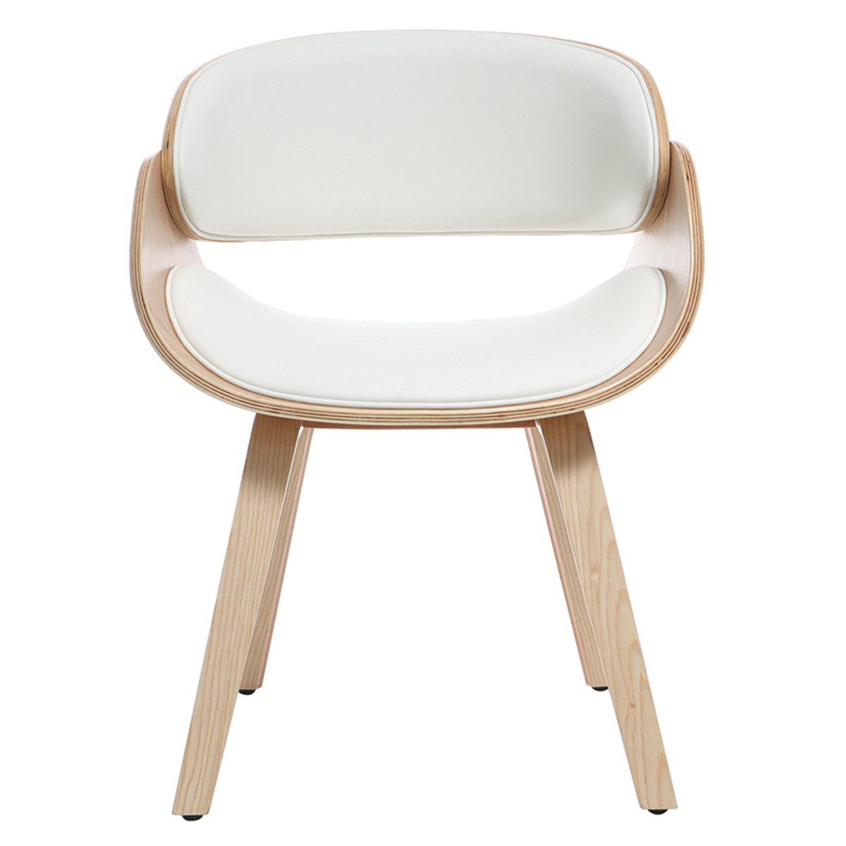 Designer Chair White and Light Wood BENT