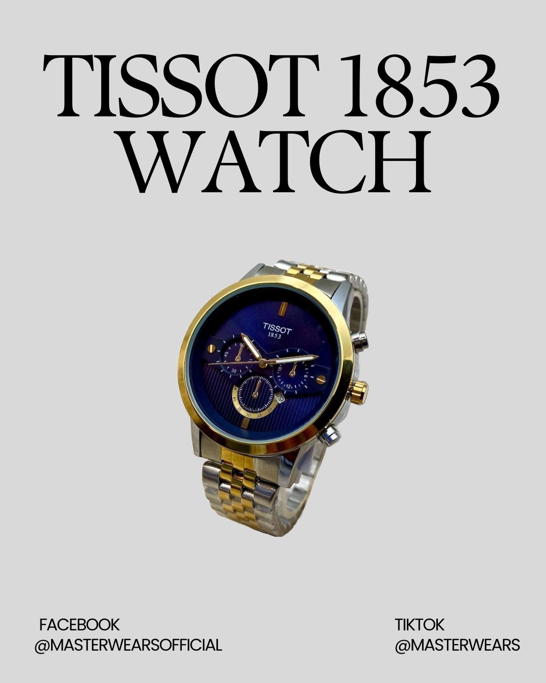 TISSOT 1853 Geneva Two-Tone Blue Dial Watch (Men’s Luxury Design)